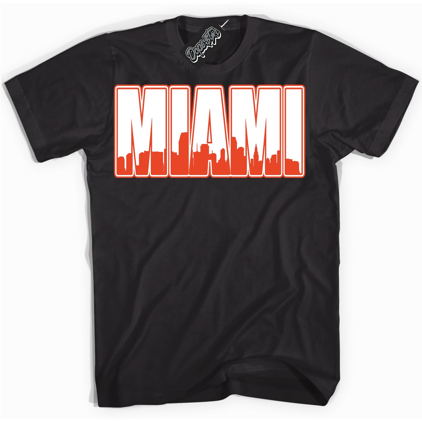 Cool Black Shirt with “Miami” design that perfectly matches Cosmic Clay Dunk.
