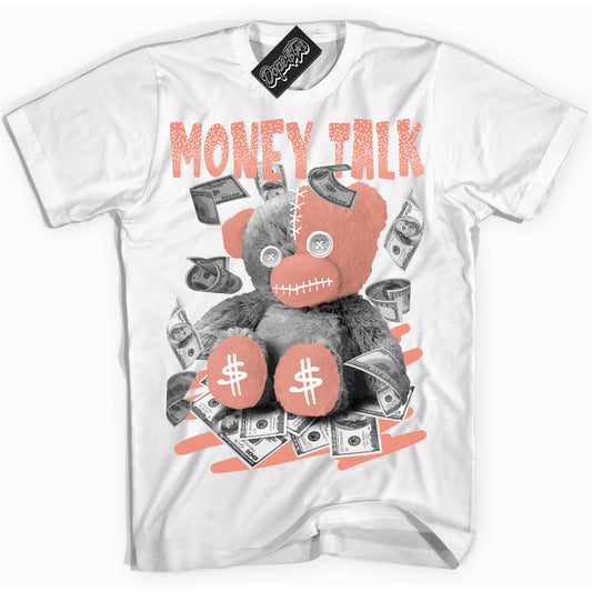 Cool White Shirt with “Money Talk Bear” design that perfectly matches Light Wild Mango Dunk.
