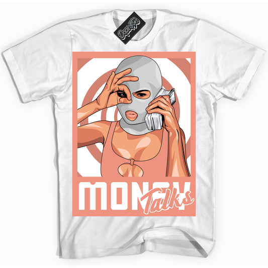 Cool White Shirt with “Money Talks” design that perfectly matches Light Wild Mango Dunk.

