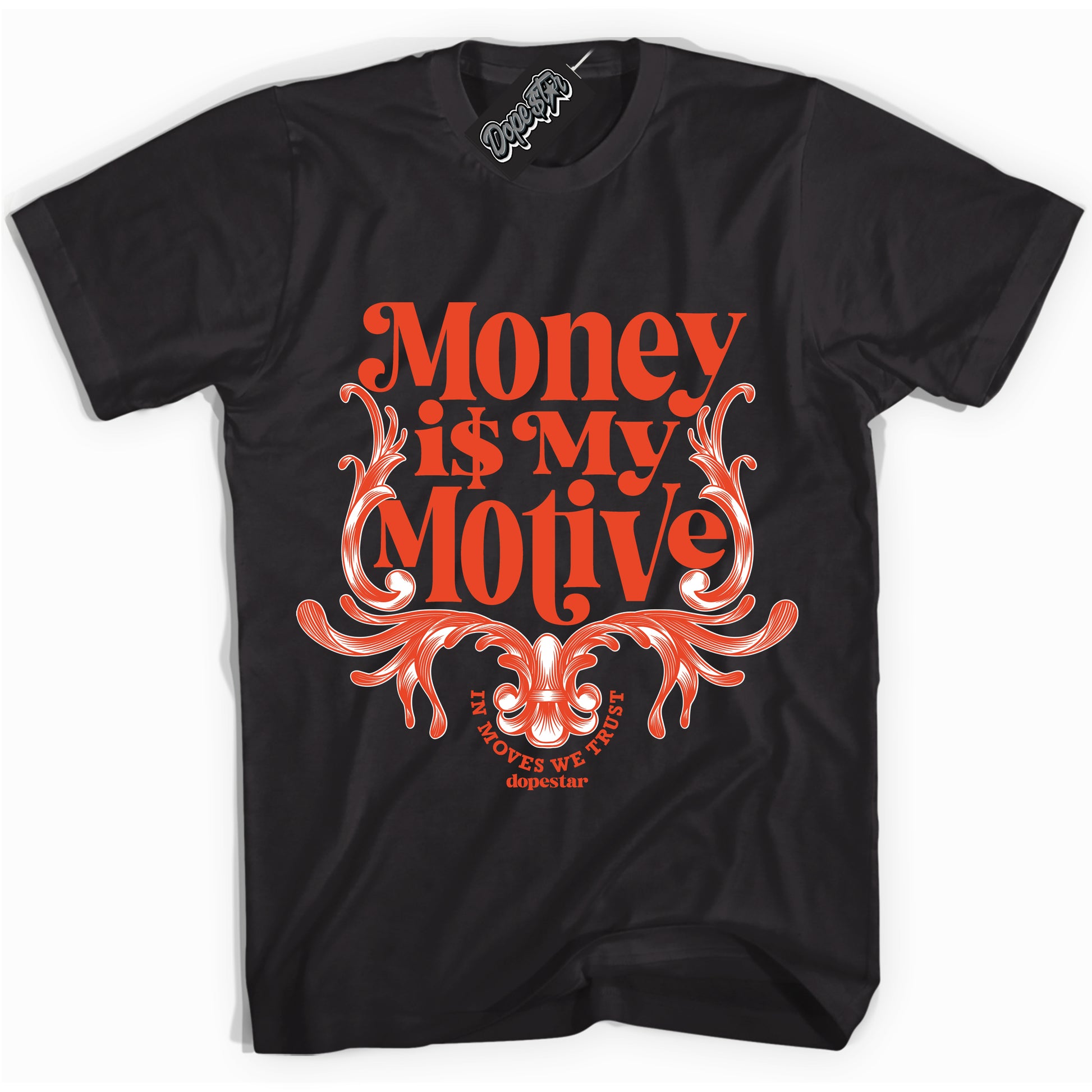 Cool Black Shirt with “Money Is My Motive” design that perfectly matches Cosmic Clay Dunk.
