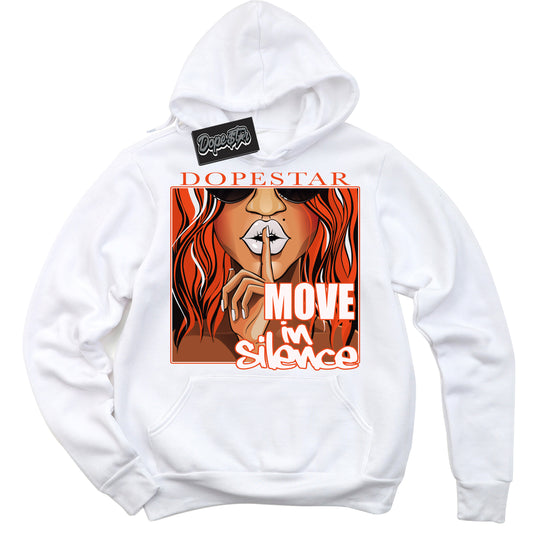 Cool White Hoodie with “Move In Silence” design that Perfectly Matches Cosmic Clay Dunk.
