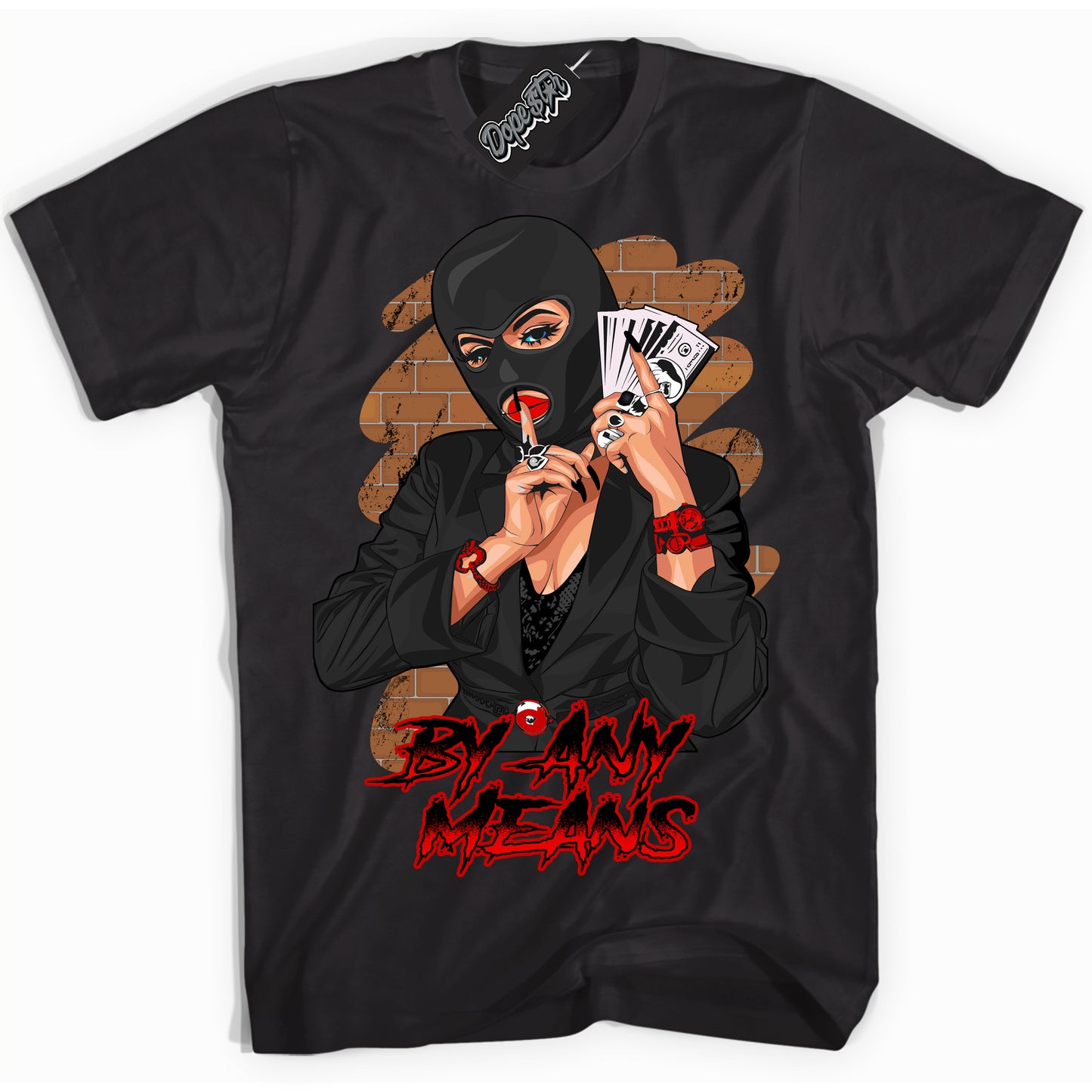 Cool Black Shirt with “ By Any Means ” design that perfectly matches RTFKT Clone X ND Genesis.