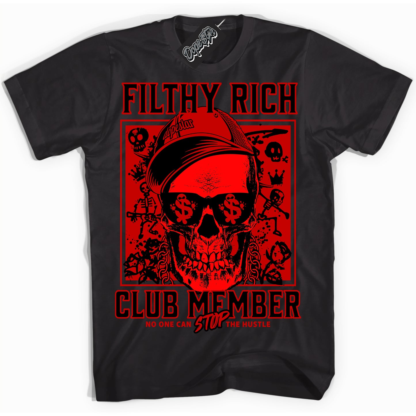Cool Black Shirt with “ Filthy Rich ” design that perfectly matches RTFKT Clone X ND Genesis.