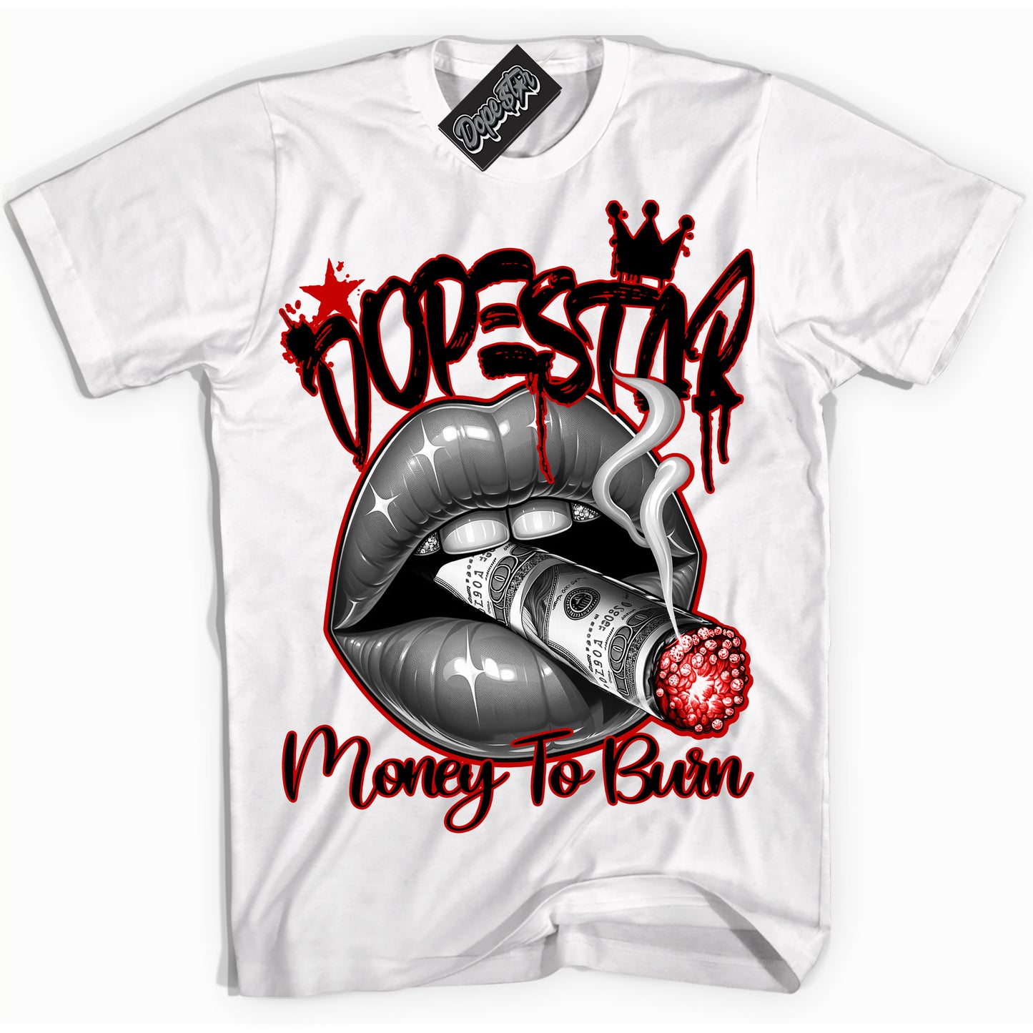 Cool White Shirt with “ Money To Burn ” design that perfectly matches RTFKT Clone X ND Genesis.