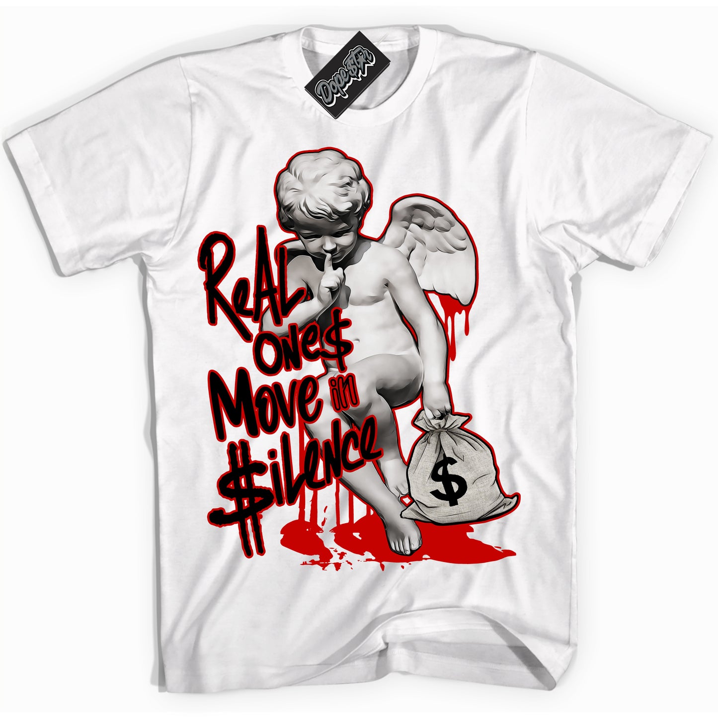 Cool White Shirt with “ Real Ones Cherub ” design that perfectly matches RTFKT X ND Genesis.