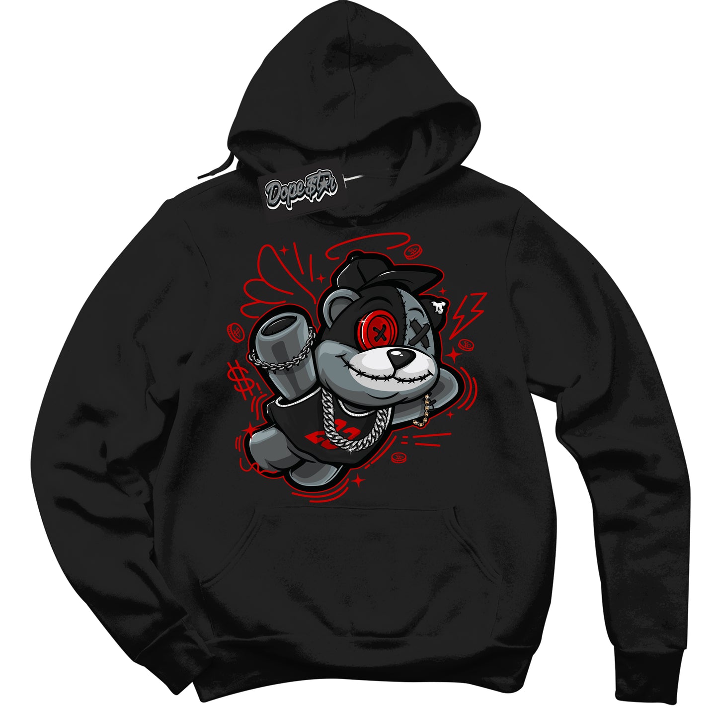 Cool Black Hoodie with “ Slam Dunk Bear ” design that Perfectly Matches RTFKT Clone X ND Genesis.