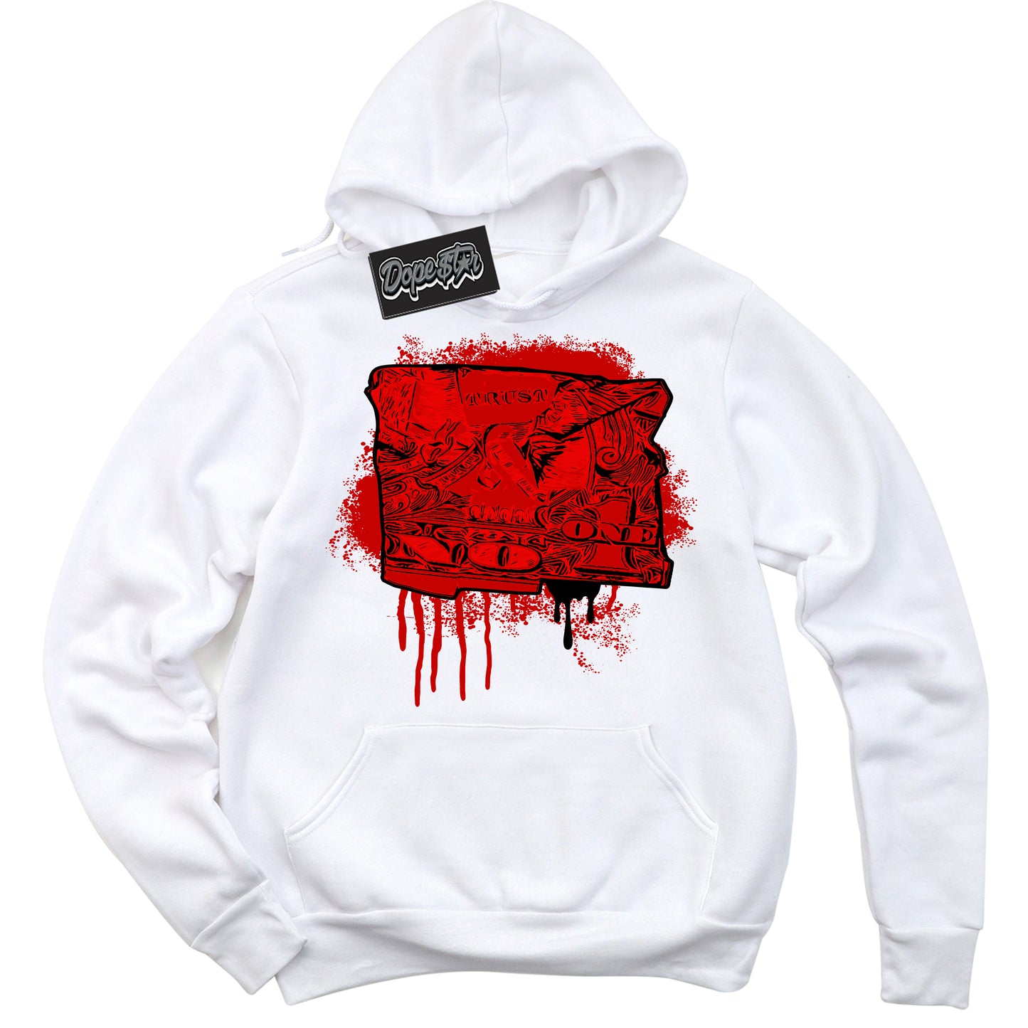 Cool White Hoodie with “ Trust No One Dollar ” design that Perfectly Matches RTFKT Clone X ND Genesis.