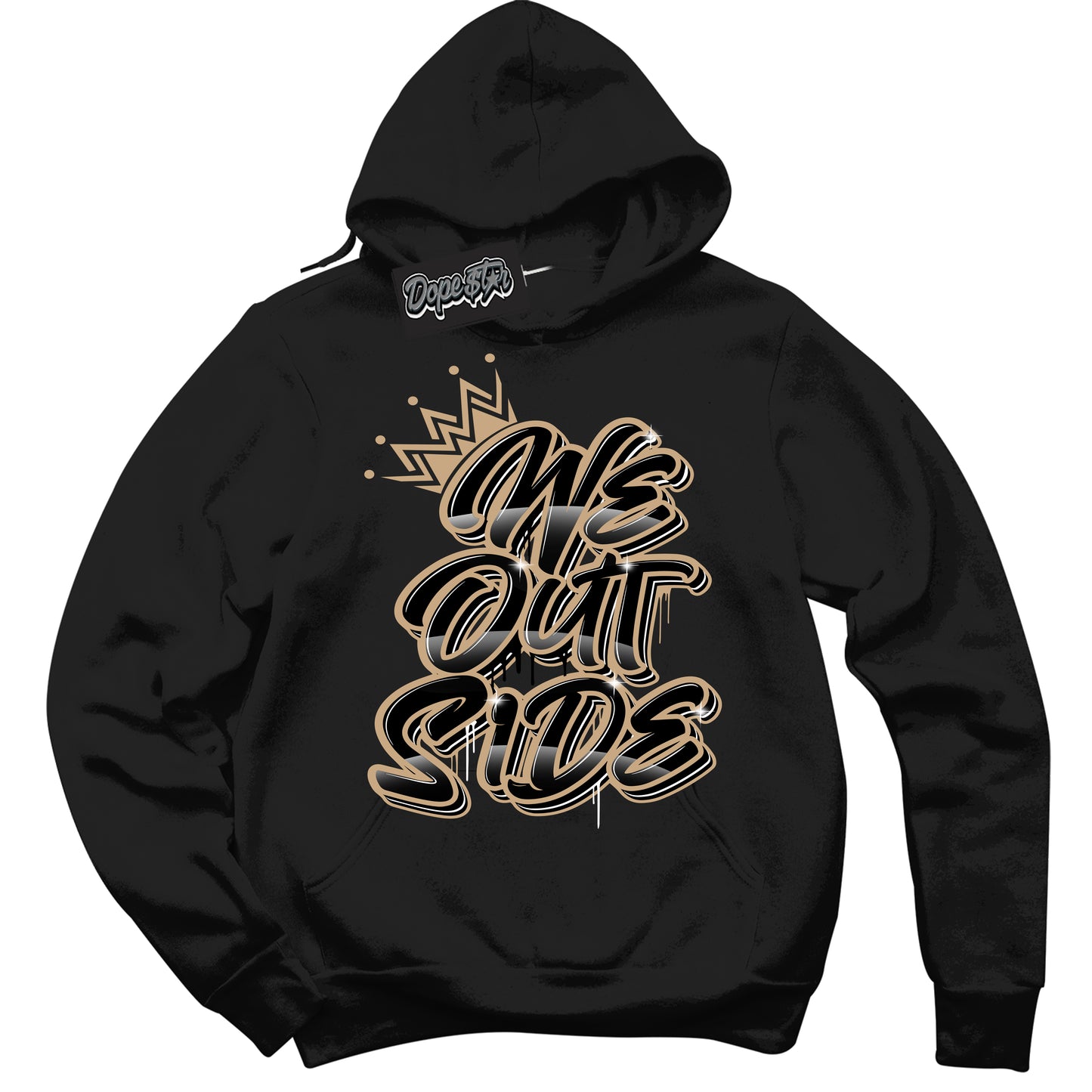 Cool Black Hoodie with “We Outside” design that Perfectly Matches Black Anthracite Sesame Dunk.