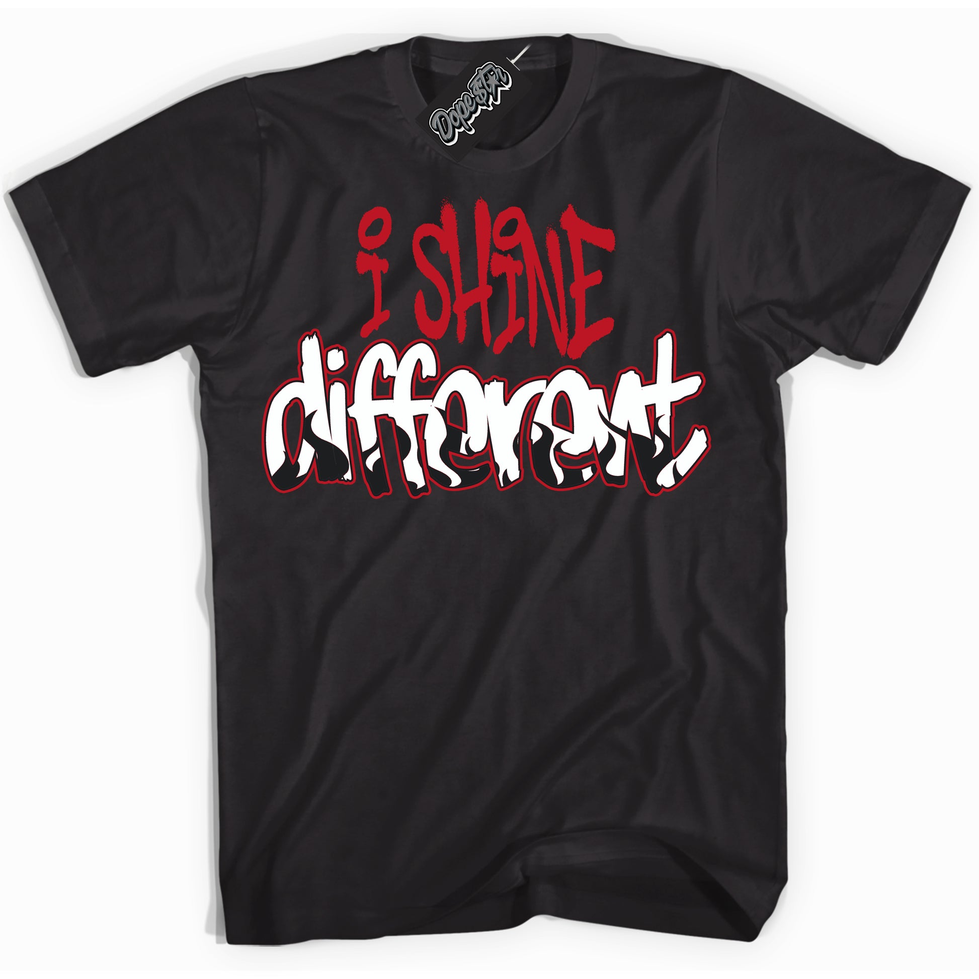 Cool Black Shirt with “I Shine Different” design that perfectly matches Black Dragon Red Dunk.