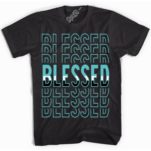 Cool Black Shirt with “Blessed Stacked” design that perfectly matches Black Dusty Cactus Dunk.
