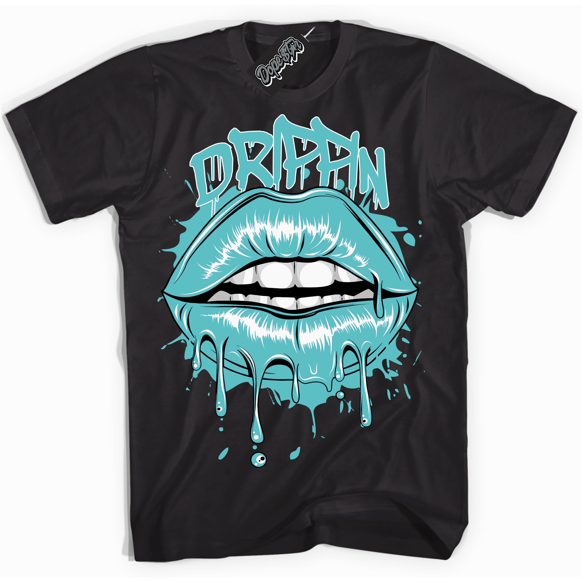 Cool Black Shirt with “Drippin” design that perfectly matches Black Dusty Cactus Dunk.
