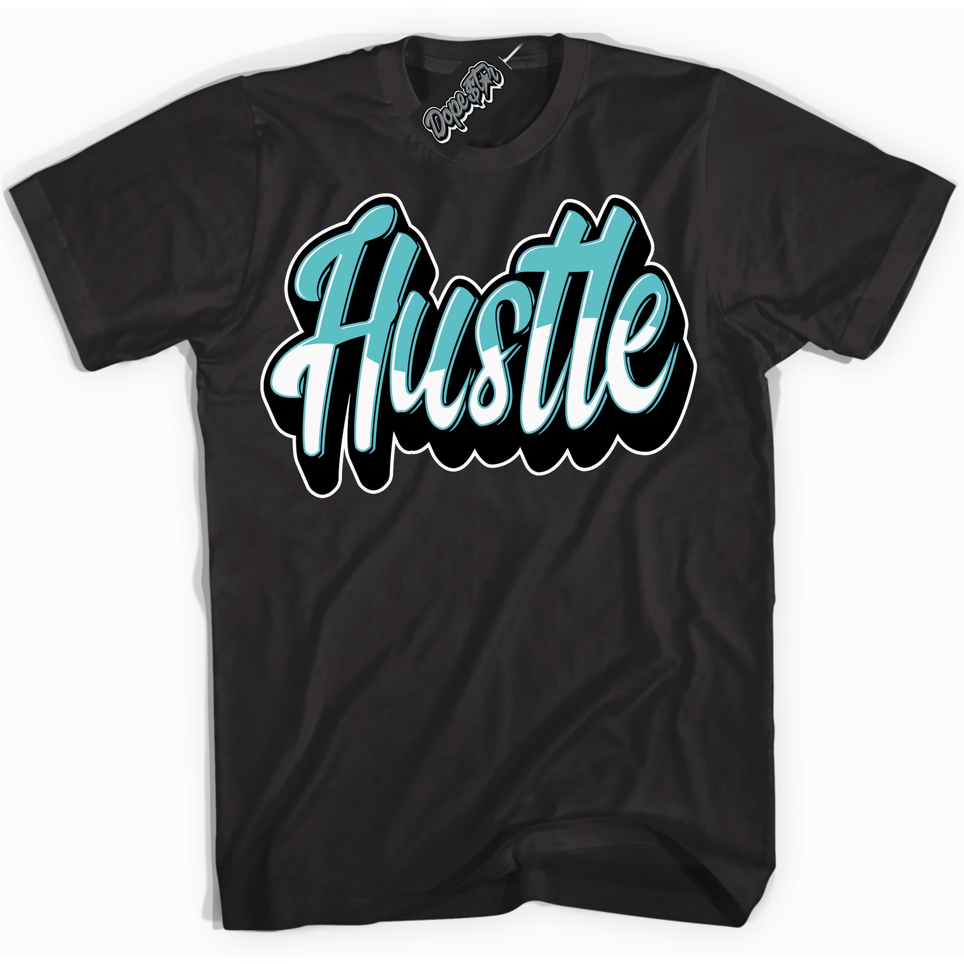 Cool Black Shirt with “Hustle” design that perfectly matches Black Dusty Cactus Dunk.
