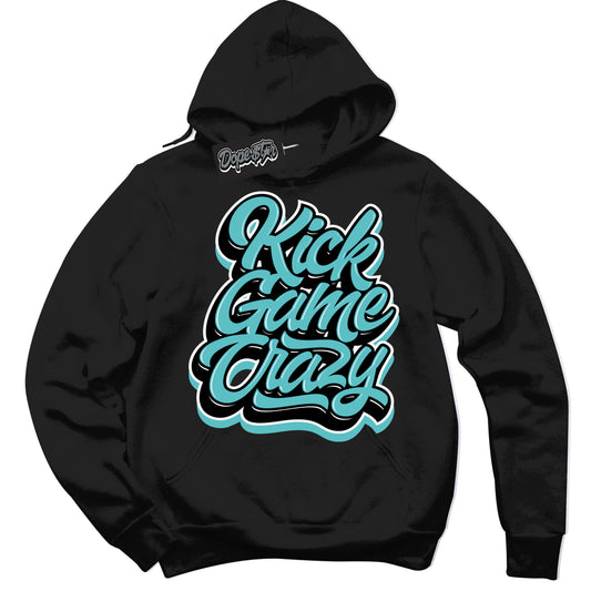 Cool Black Hoodie with “Kick Game Crazy” design that Perfectly Matches Black Dusty Cactus Dunk.
