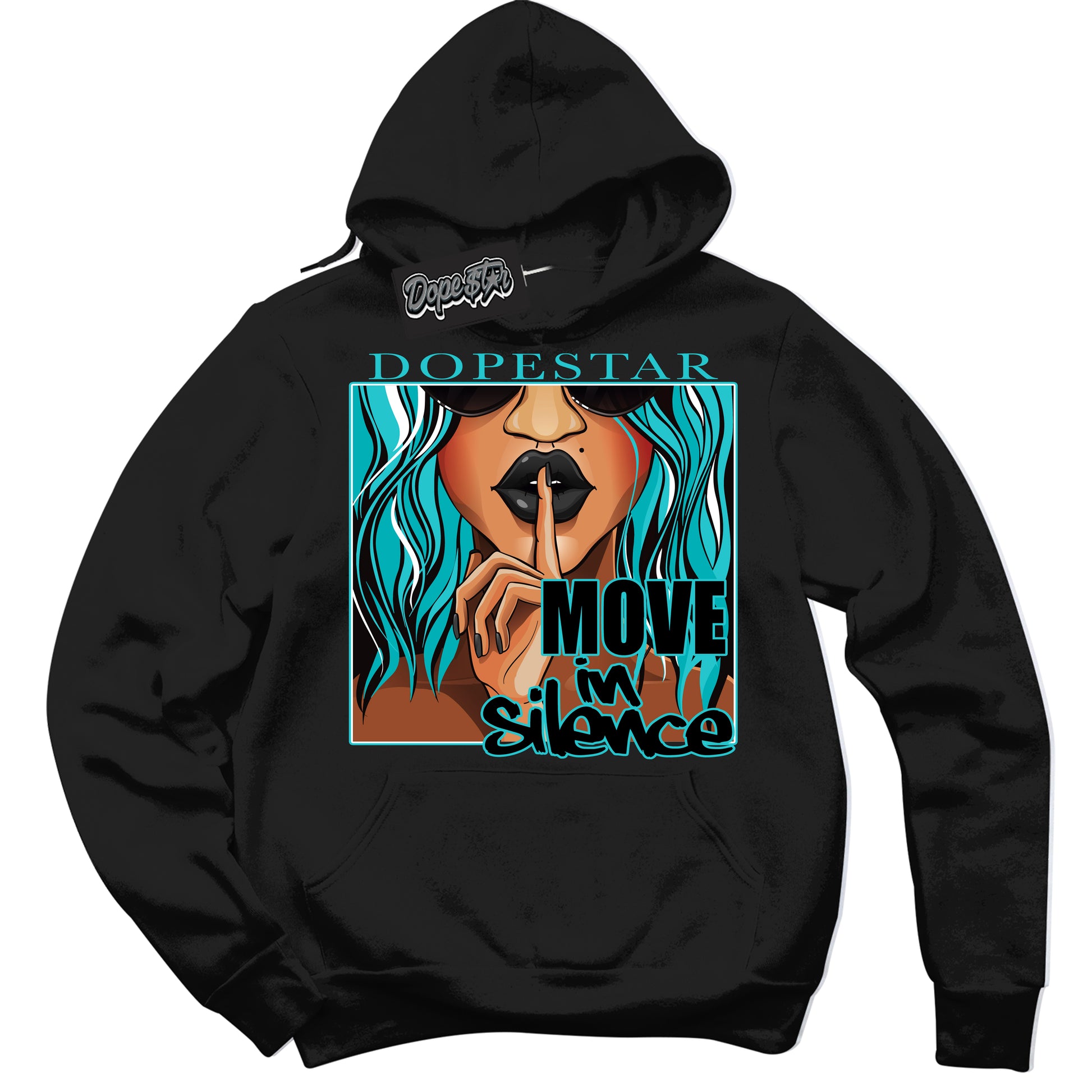 Cool Black Hoodie with “Move In Silence” design that Perfectly Matches Black Dusty Cactus Dunk.

