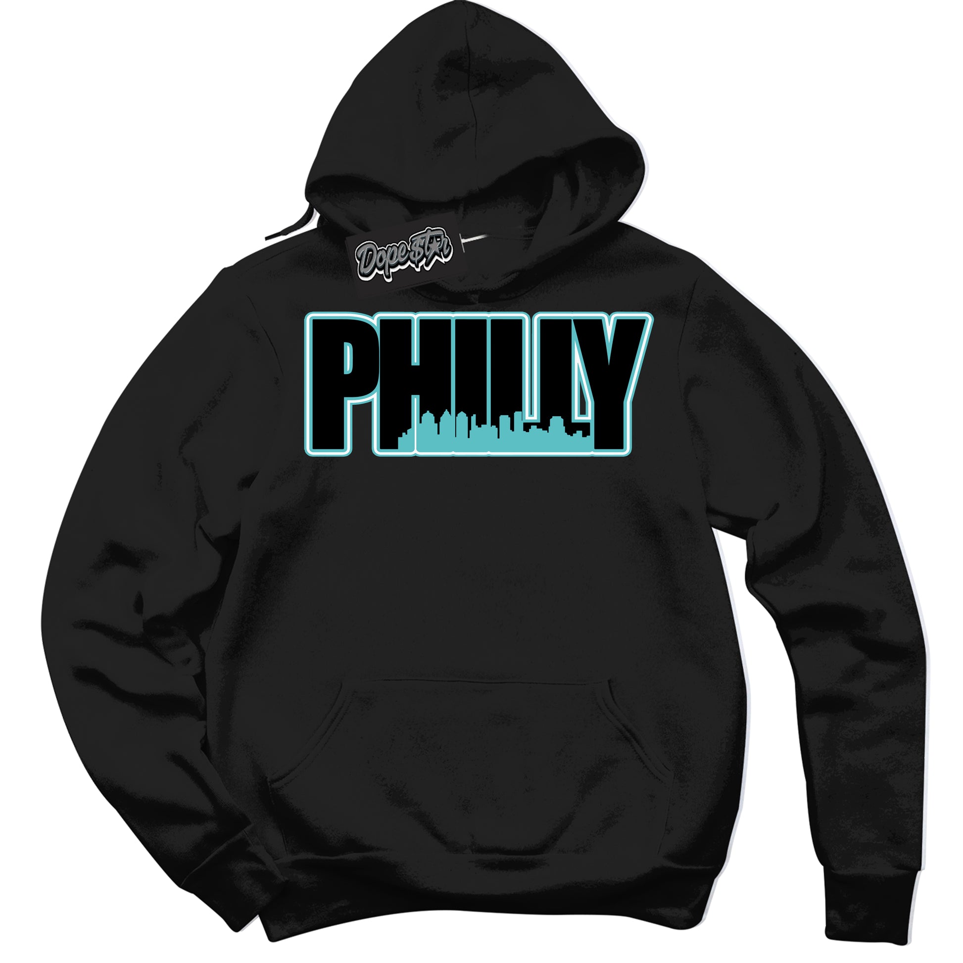 Cool Black Hoodie with “Philly” design that Perfectly Matches Black Dusty Cactus Dunk.
