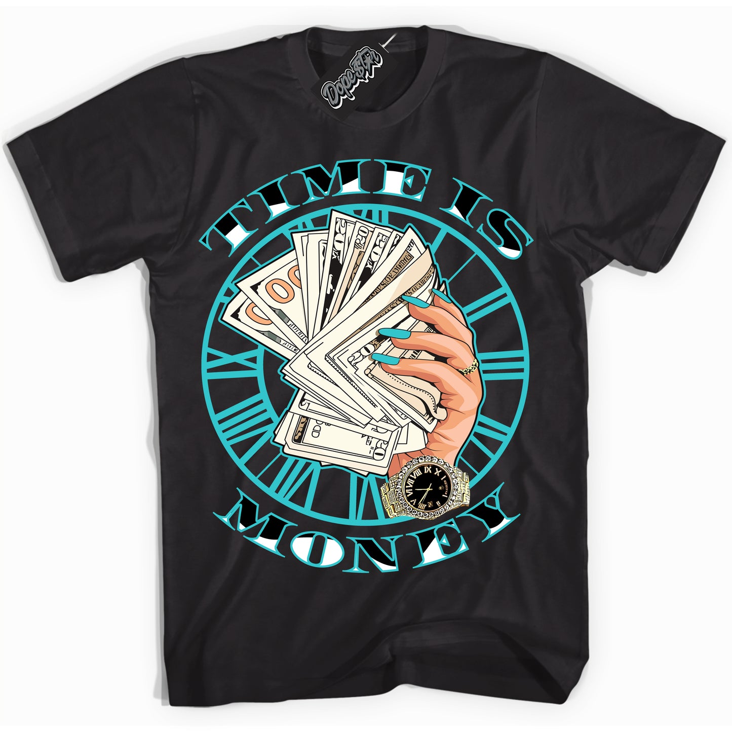 Cool Black Shirt with “Time Is Money” design that perfectly matches Black Dusty Cactus Dunk.
