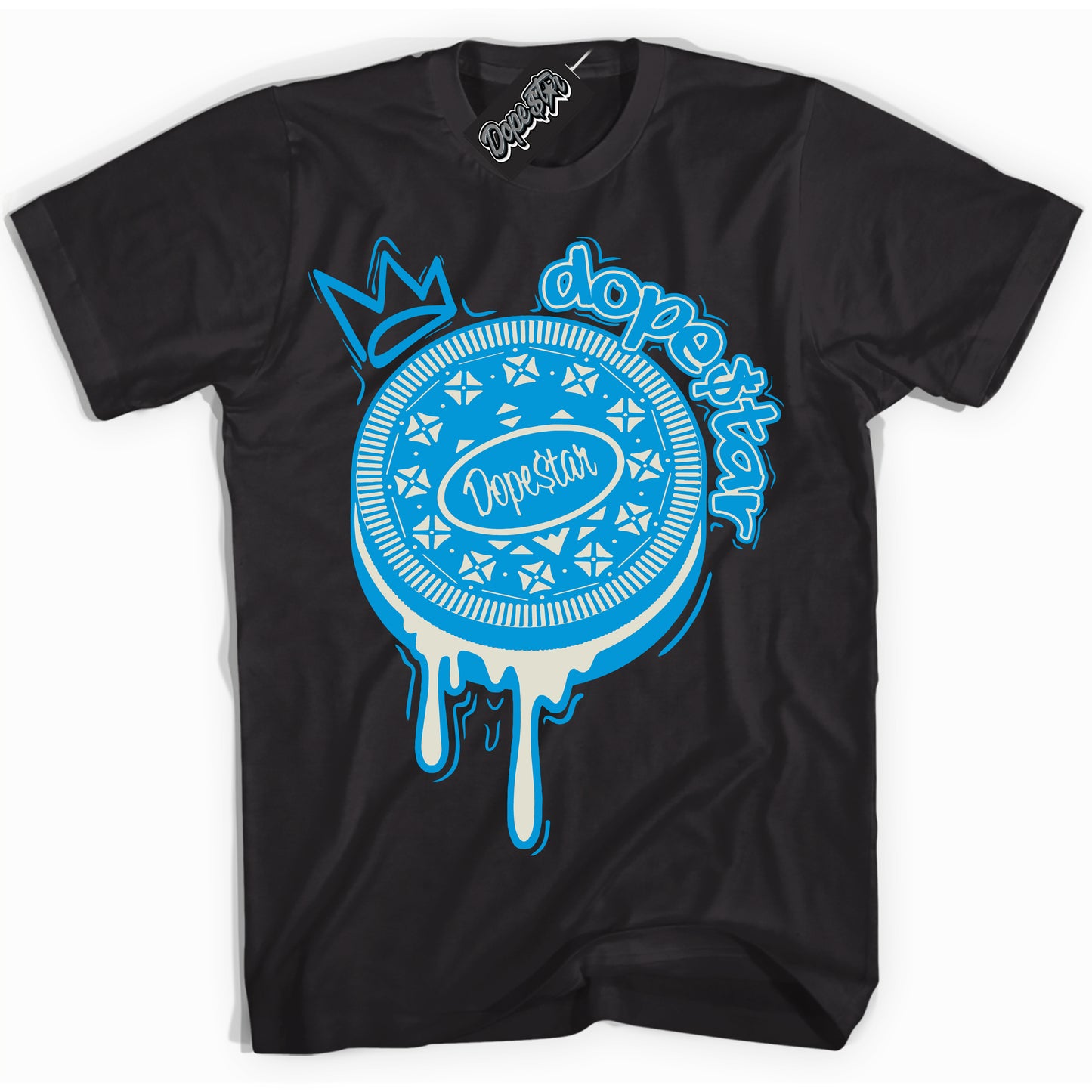 Cool Black Shirt with “Oreo DS” design that perfectly matches Coconut Milk University Blue Dunk.
