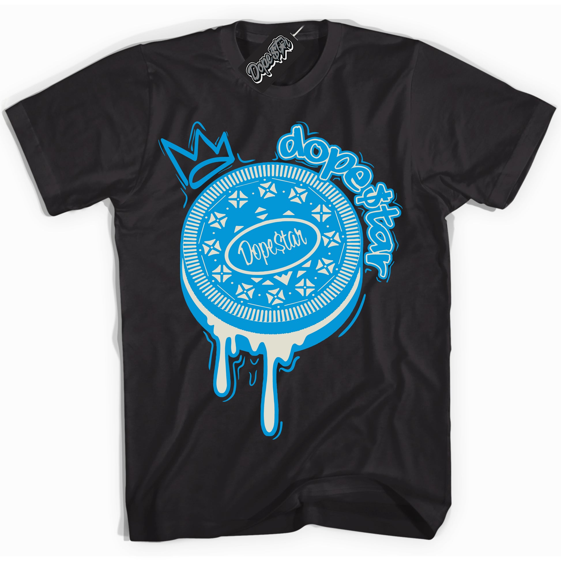 Cool Black Shirt with “Oreo DS” design that perfectly matches Coconut Milk University Blue Dunk.
