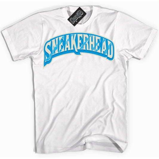 Cool White Shirt with “Sneakerhead” design that perfectly matches Coconut Milk University Blue Dunk.
