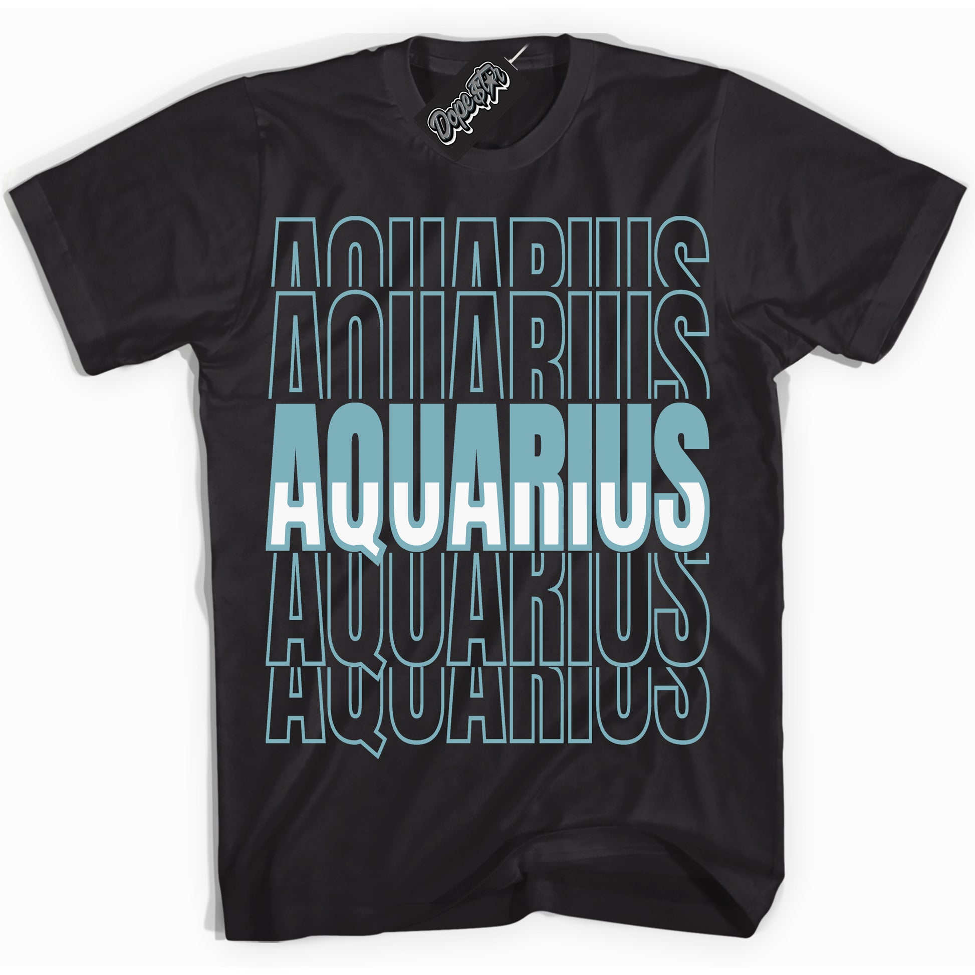 Cool Black Shirt with “Aquarius” design that perfectly matches Denim Turquoise Dunk.