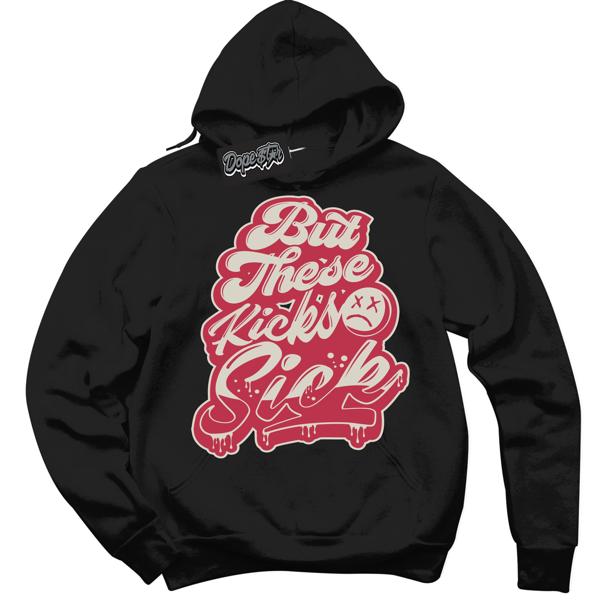 Cool Black Hoodie with “Kick Sick ” design that Perfectly Matches Next Nature Aster Pink Dunk.