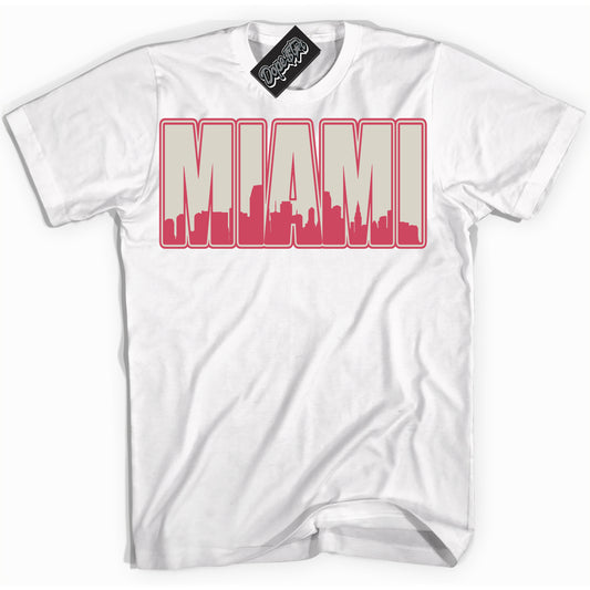 Cool White Shirt with “Miami ” design that perfectly matches Next Nature Aster Pink Dunk.