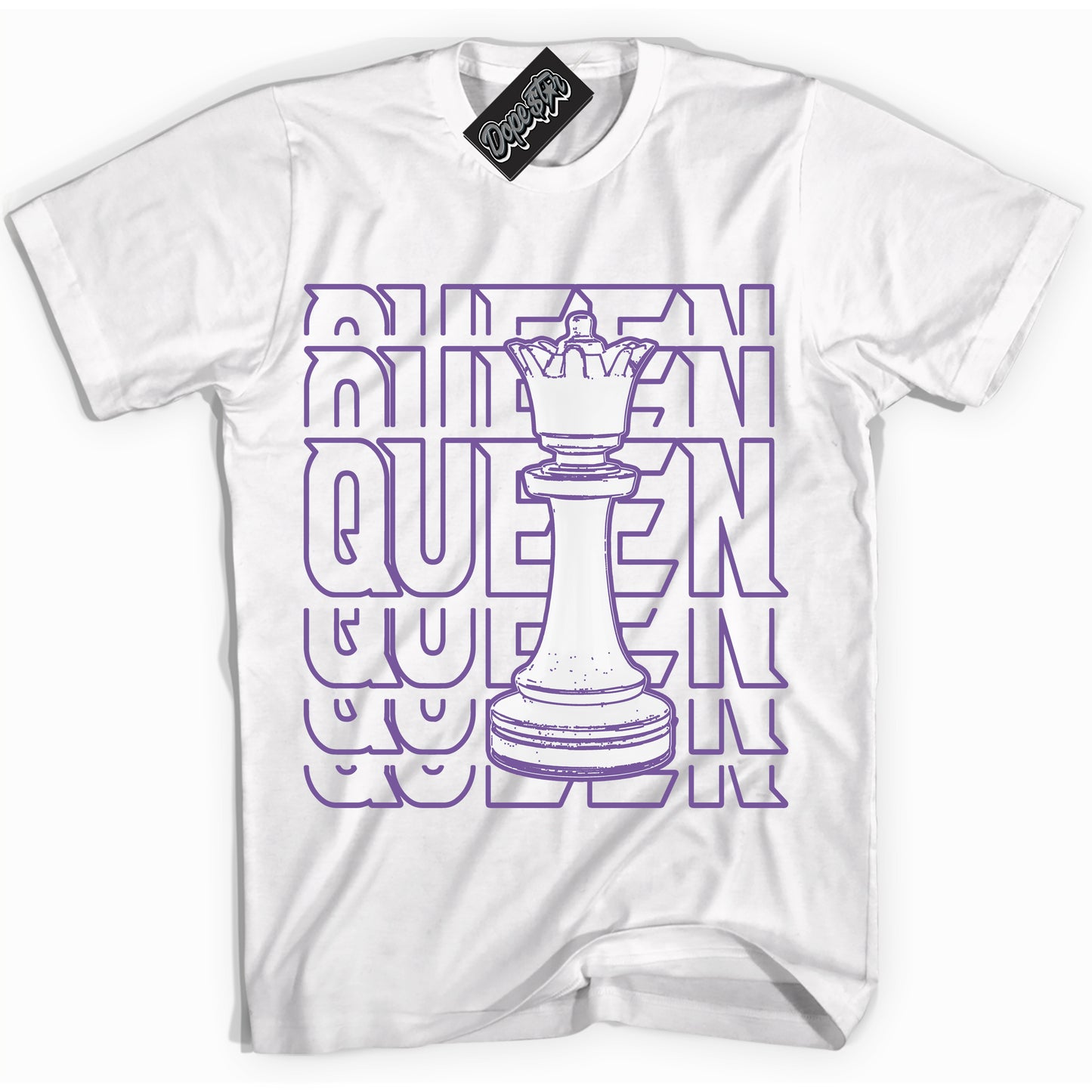 Cool White Shirt with “Queen Chess” design that perfectly matches Next Nature Black Raspberry.