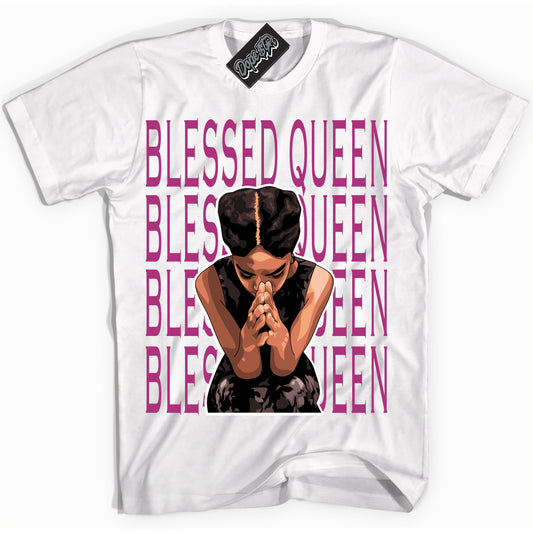 Cool White Shirt with “Blessed Queen” design that perfectly matches Next Nature Hot Fuchsia Dunk.
