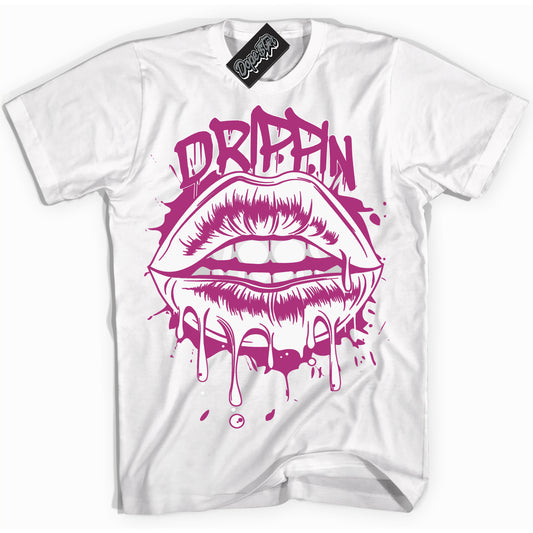 Cool White Shirt with “Drippin” design that perfectly matches Next Nature Hot Fuchsia Dunk.
