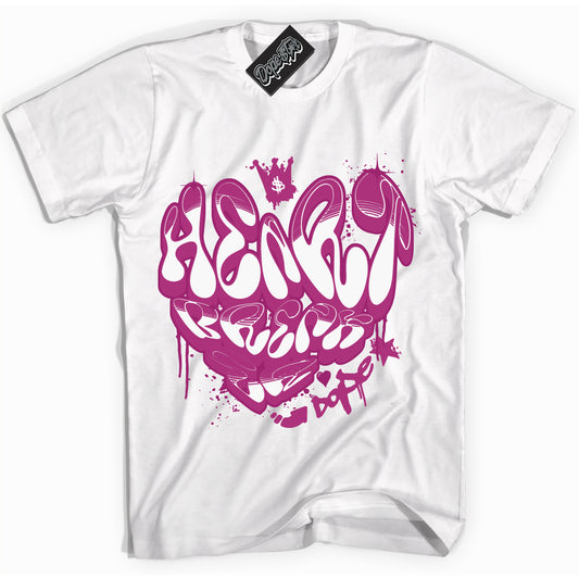 Cool White Shirt with “Heartbreaker Graffiti” design that perfectly matches Next Nature Hot Fuchsia Dunk.

