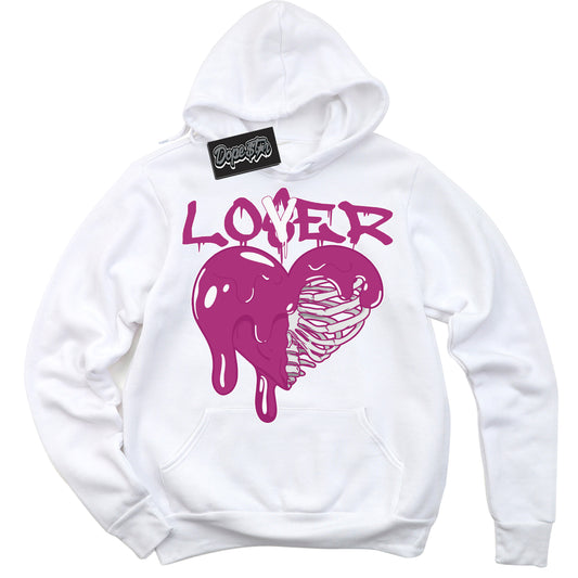 Cool White Hoodie with “Lover Loser” design that Perfectly Matches Next Nature Hot Fuchsia Dunk.
