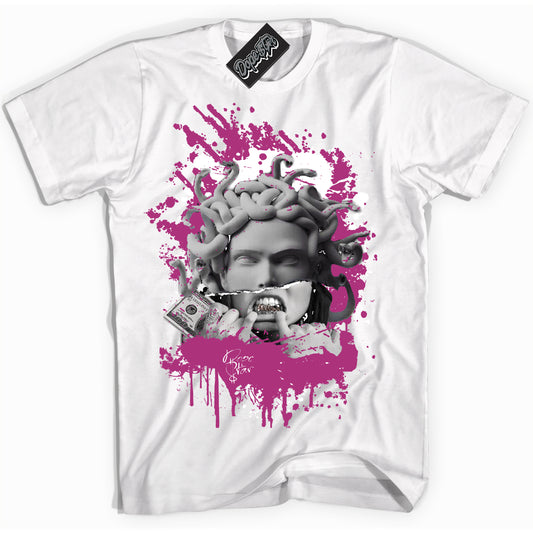 Cool White Shirt with “Medusa” design that perfectly matches Next Nature Hot Fuchsia Dunk.