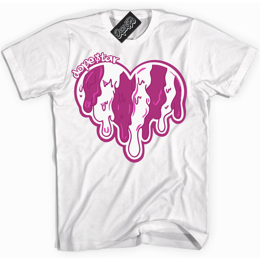 Cool White Shirt with “Melting Heart” design that perfectly matches Next Nature Hot Fuchsia Dunk.
