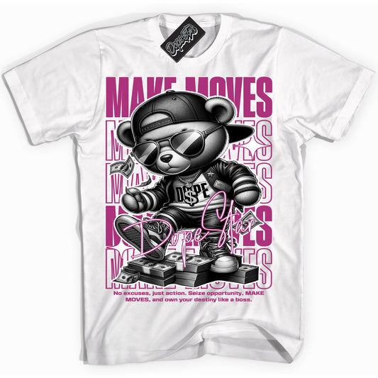 Cool White Shirt with “Make Moves” design that perfectly matches Next Nature Hot Fuchsia Dunk.
