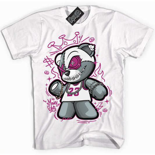 Cool White Shirt with “Money Gang Bear” design that perfectly matches Next Nature Hot Fuchsia Dunk.
