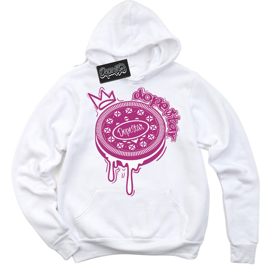Cool White Hoodie with “Oreo DS” design that Perfectly Matches Next Nature Hot Fuchsia Dunk.
