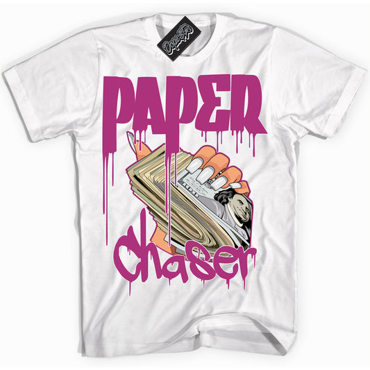 Cool White Shirt with “Paper Chaser” design that perfectly matches Next Nature Hot Fuchsia Dunk.
