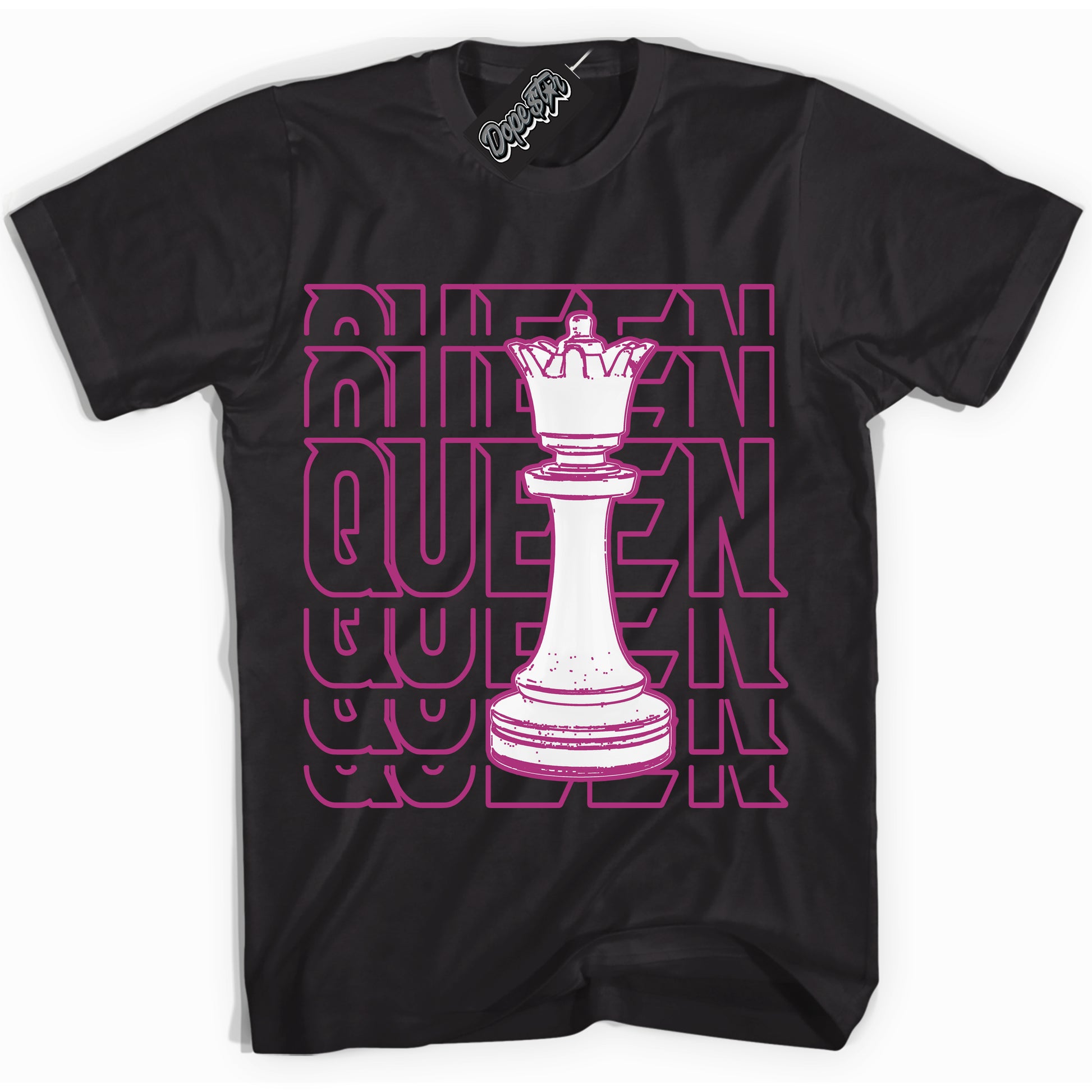 Cool Black Shirt with “Queen Chess” design that perfectly matches Next Nature Hot Fuchsia Dunk.
