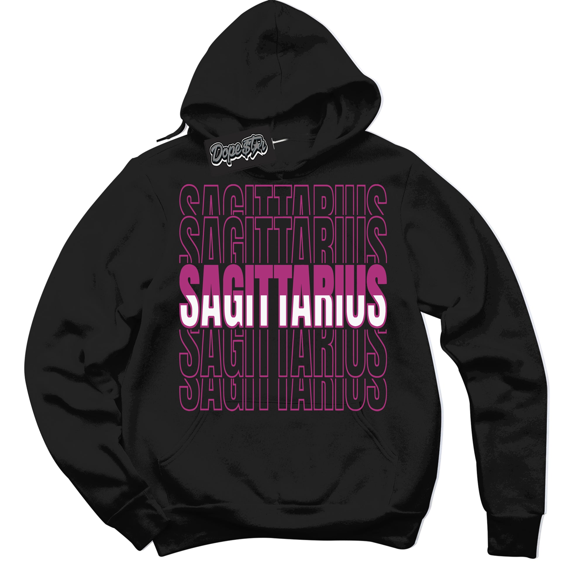 Cool Black Hoodie with “Sagittarius” design that Perfectly Matches Next Nature Hot Fuchsia Dunk.
