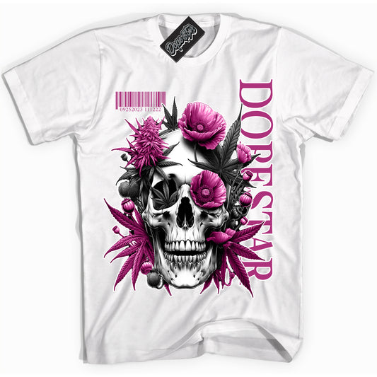 Cool White Shirt with “Skull Poppies” design that perfectly matches Next Nature Hot Fuchsia Dunk.
