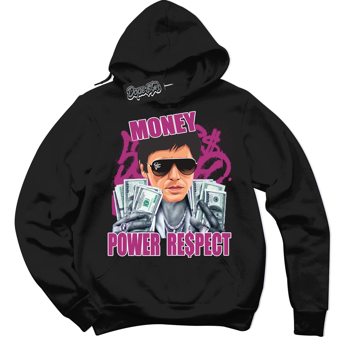Cool Black Hoodie with “Tony Montana” design that Perfectly Matches Next Nature Hot Fuchsia Dunk.