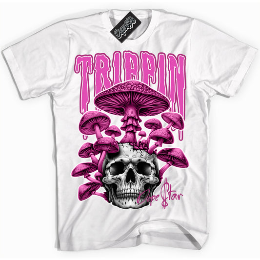 Cool White Shirt with “Trippin” design that perfectly matches Next Nature Hot Fuchsia Dunk.
