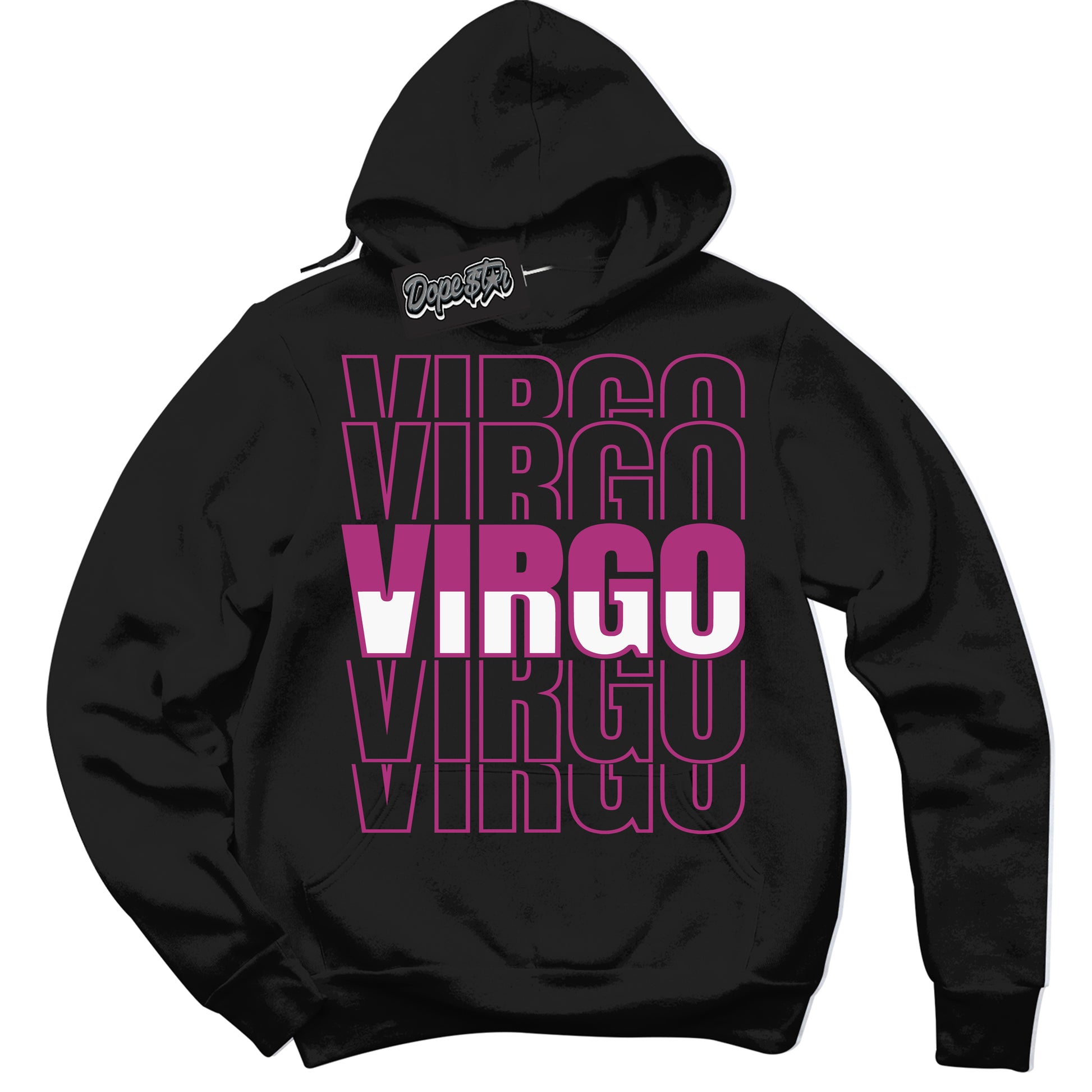 Cool Black Hoodie with “Virgo” design that Perfectly Matches Next Nature Hot Fuchsia Dunk.
