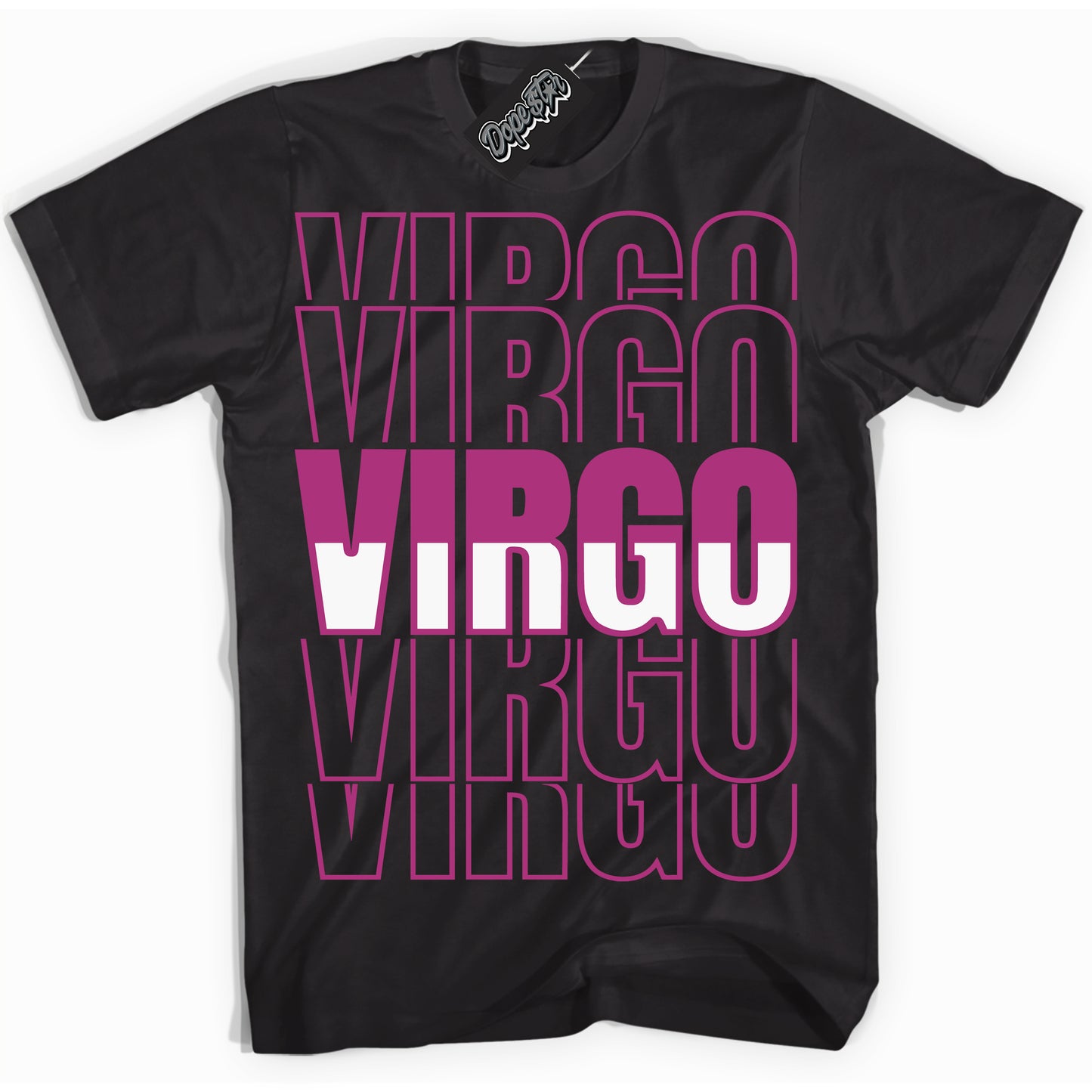 Cool Black Shirt with “Virgo” design that perfectly matches Next Nature Hot Fuchsia Dunk.
