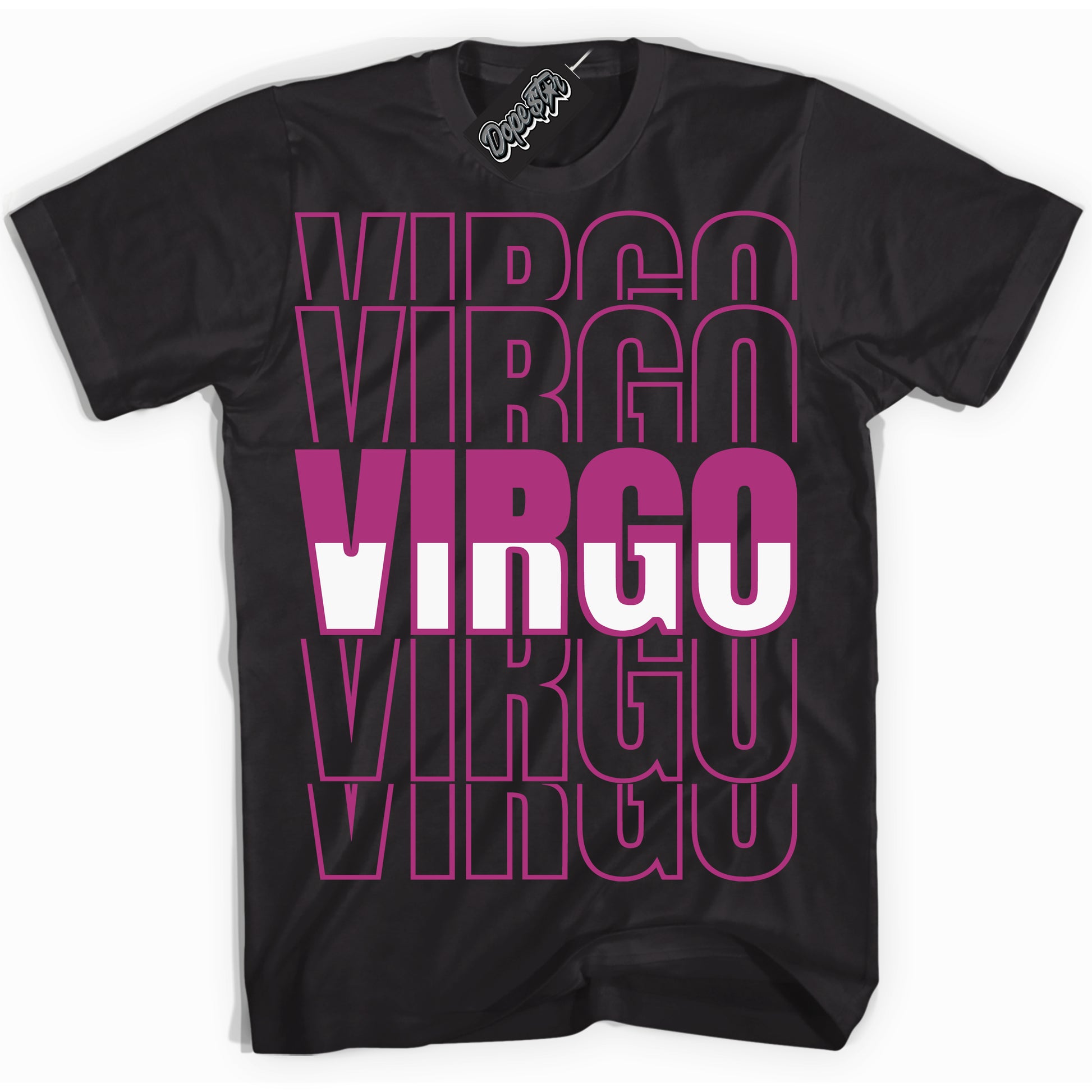 Cool Black Shirt with “Virgo” design that perfectly matches Next Nature Hot Fuchsia Dunk.
