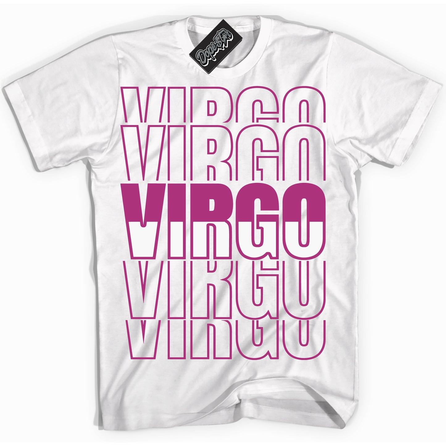 Cool White Shirt with “Virgo” design that perfectly matches Next Nature Hot Fuchsia Dunk.
