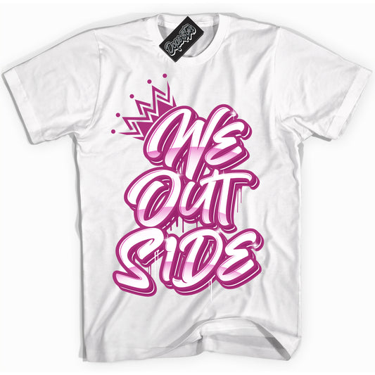 Cool White Shirt with “We Outside” design that perfectly matches Next Nature Hot Fuchsia Dunk.
