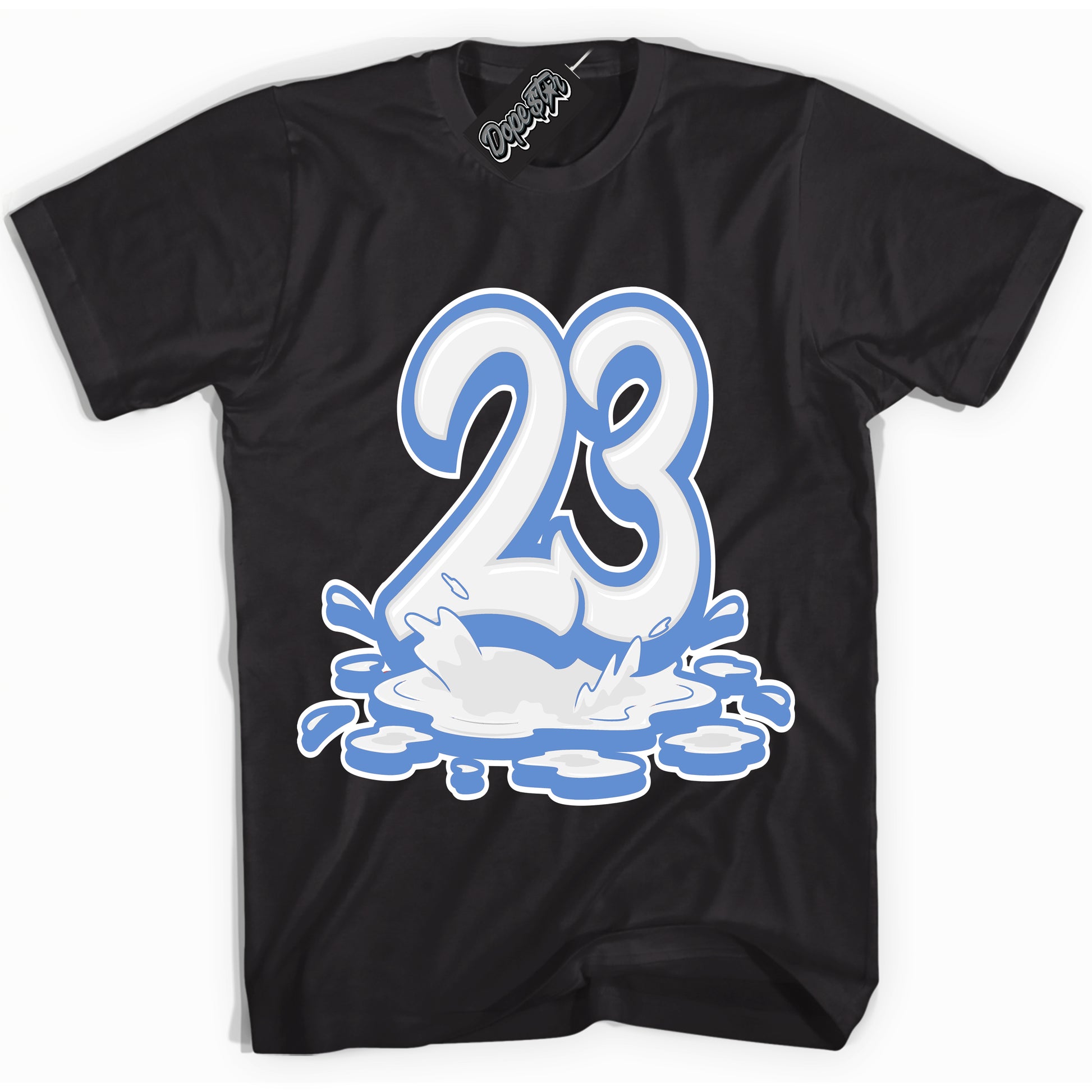 Cool Black Shirt with “ 23 Melting ” design that perfectly matches Polar Blue Dunk.