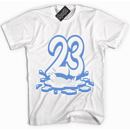 Cool White Shirt with “ 23 Melting ” design that perfectly matches Polar Blue Dunk.