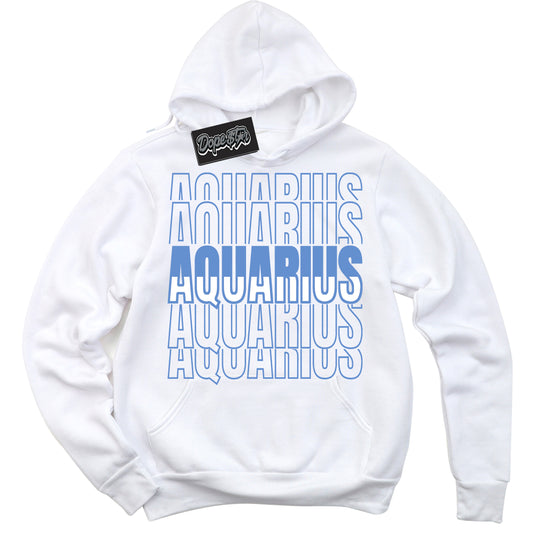 Cool White Hoodie with “ Aquarius ”  design that Perfectly Matches Polar Blue Dunk.